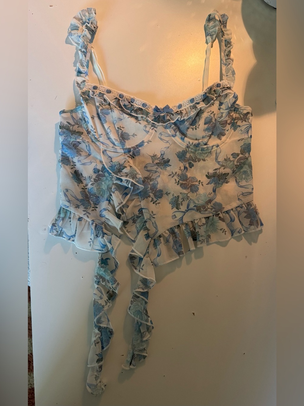 Never Worn Size Small Edikted Floral Cascade Ruffle Camisole